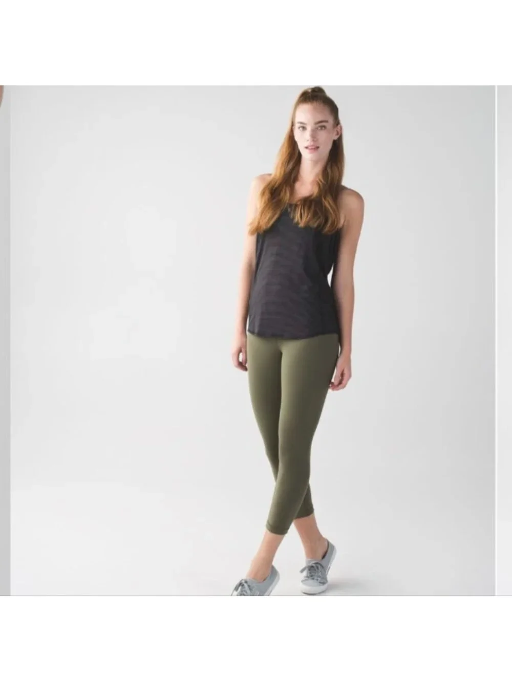 Lululemon Wunder Under Crop II *Full-On Luon Fatigue Green
